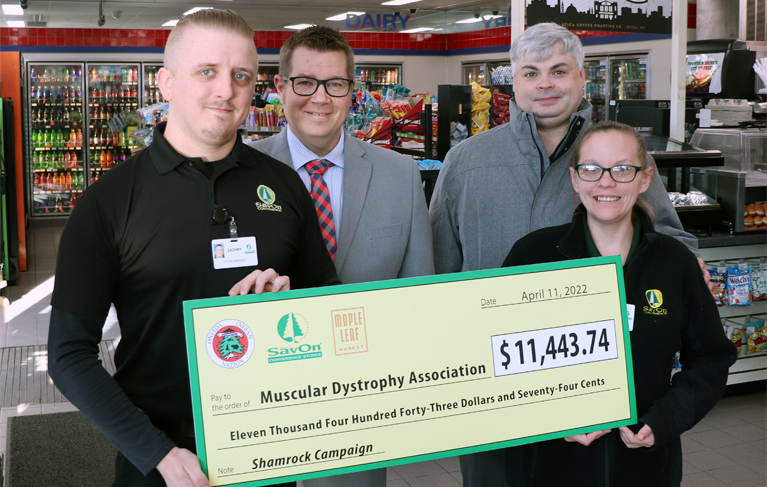 Oneida Indian Nation’s SāvOn, Maple Leaf Market Convenience Stores Raise Over $11,000 for Muscular Dystrophy Association