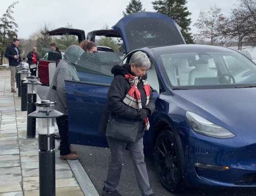 Elders Enjoy Tesla Test-Drives at Turing Stone